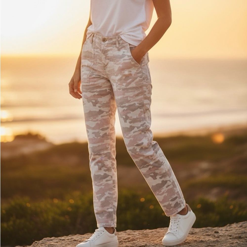 AG  Women's Beige Camo Utility Jeans Size 26